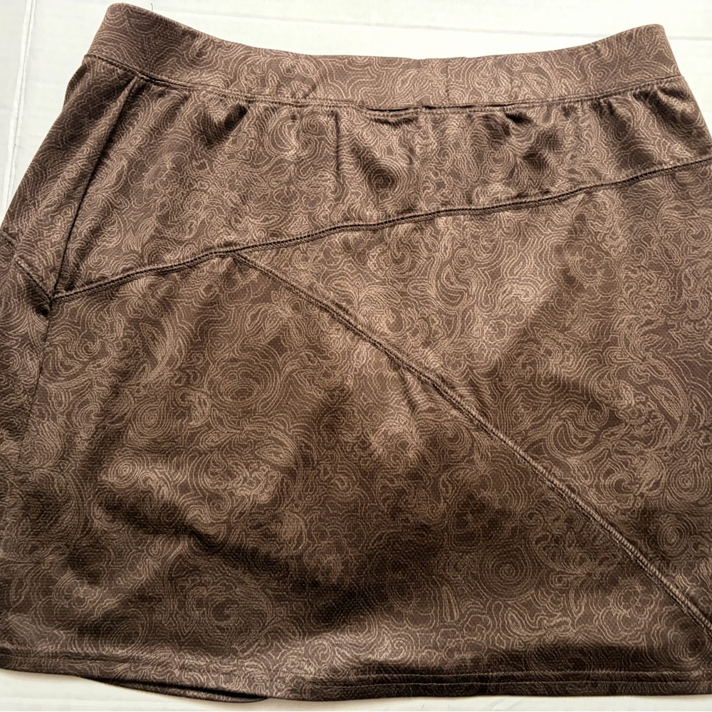 Columbia Titanium Brown Athletic Skort Paisley Print Hiking Trail Skirt Women - Picture 6 of 8